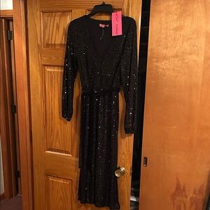 Betsey Johnson Black Dress with Sequin Detail